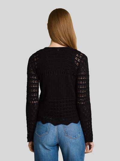 Tom Tailor Denim Relaxed Fit Strickjacke aus Baumwoll-Mix in Strickoptik Black 5