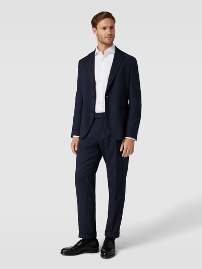 BOSS Pantalon met persplooien en achterzakken, model 'Louis' Marineblauw - 1