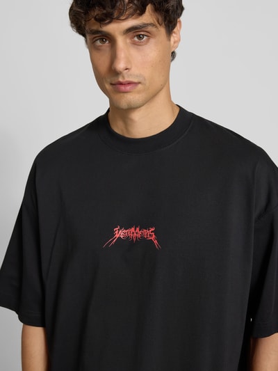 VETEMENTS Regular Fit T-Shirt mit Logo-Print Black 3