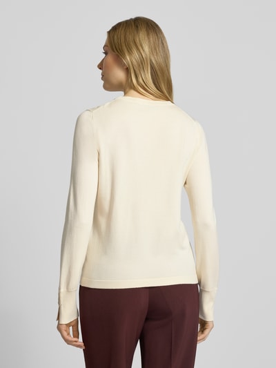 Christian Berg Woman Selection Gebreide pullover met ronde hals Ecru - 5