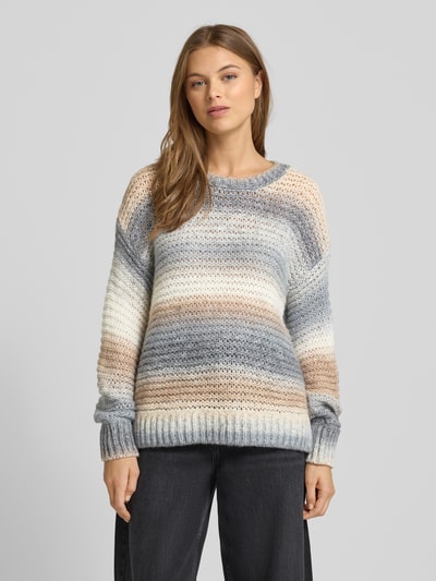 Milano Italy Gebreide pullover van wolmix met ronde hals Offwhite - 4