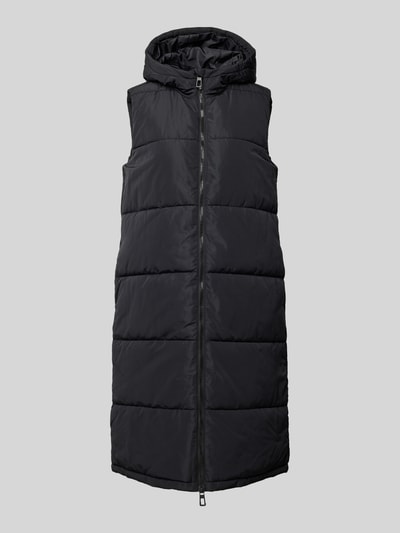 Only Regular fit lange bodywarmer met capuchon, model 'ALINA' Zwart - 2