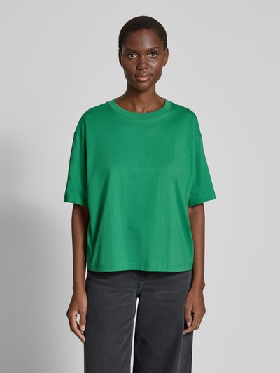 Jake*s Casual Oversized T-Shirt mit geripptem Rundhalsausschnitt Grass 4