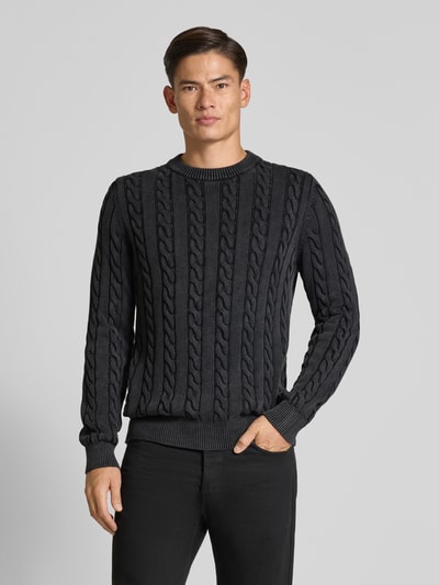 MCNEAL Gebreide pullover met ribboorden Zwart - 4