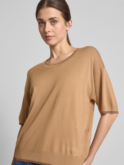 Liu Jo White Gebreide pullover met ronde hals Middenbruin - 3