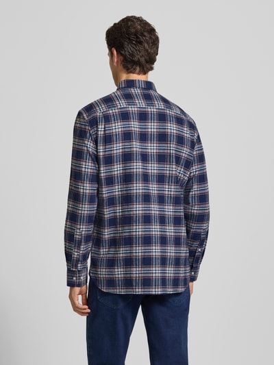 Christian Berg Men Slim Fit Freizeithemd mit Kentkragen Jeansblau Melange 5