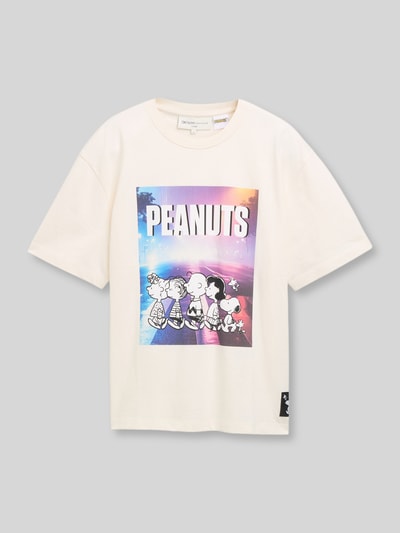Tom Tailor Denim Relaxed Fit T-Shirt aus reiner Baumwolle mit Peanuts Frontprint Offwhite 2