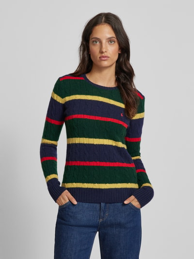 Polo Ralph Lauren Strickpullover mit Logo-Stitching Modell 'JULIANNA' Marine 4