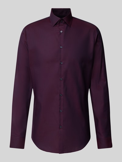 Jake*s Regular Fit Business-Hemd mit Kentkragen Aubergine 3