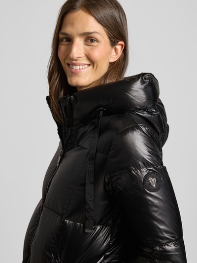 MOS MOSH Gewatteerde lange jas met opstaande kraag, model 'NOVA' Zwart - 3