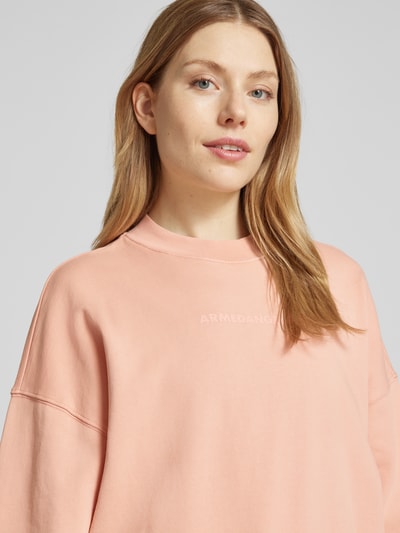 Armedangels Oversized sweatshirt met labelprint, model 'ALIZAA' Zalm - 3