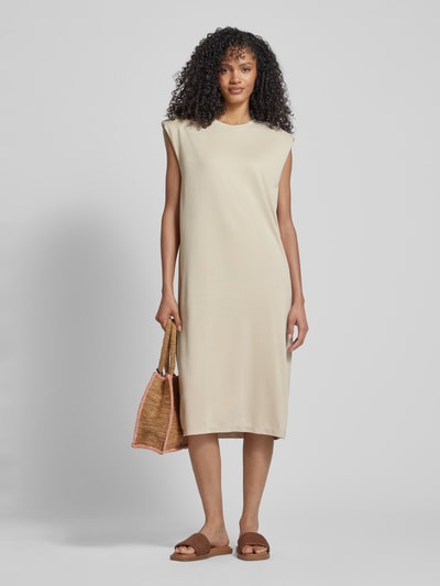 mbyM Knielanges Kleid mit Kappärmeln Modell 'Stivian' Sand 1