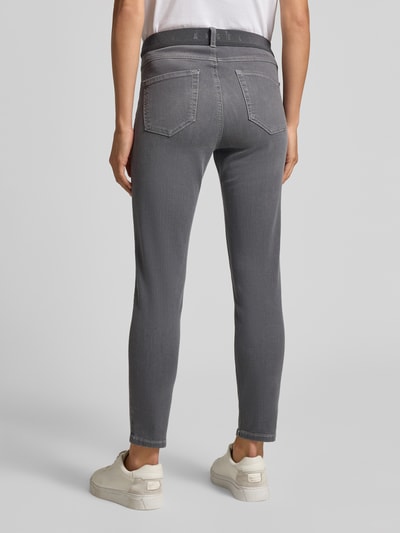 Angels Slim fit jeans met logostitching, model 'Ornella' Middengrijs - 5