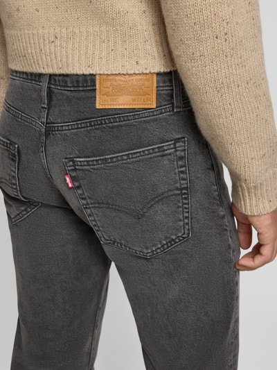 Levi's® Straight fit jeans met logopatch, model 'Taper' Donkergrijs - 3