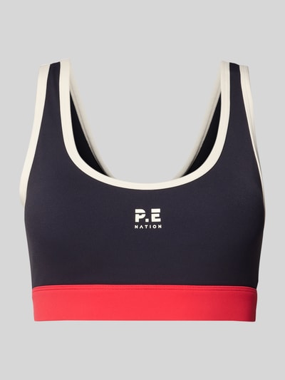 P.E Nation Sportbeha met labelprint, model 'PURSUIT' Donkerblauw - 2