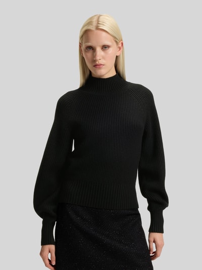 HUGO Loose Fit Pullover aus Woll-Mix mit Kaschmir-Anteil Modell 'SORELLASIO' Black 4