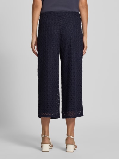 s.Oliver BLACK LABEL Wide leg culotte met kantpatroon Marineblauw - 5