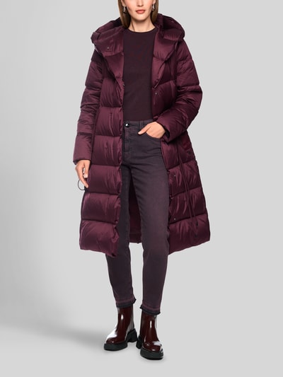Marc Cain Gewatteerde mantel met capuchon Bordeaux - 1