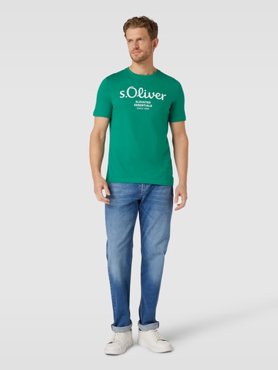 s.Oliver RED LABEL T-shirt met labelprint Groen - 1