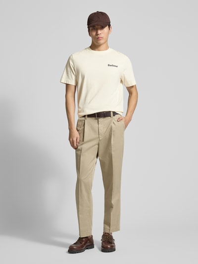Barbour Relaxed fit T-shirt van puur Katoen Model 'Packling' Offwhite - 1