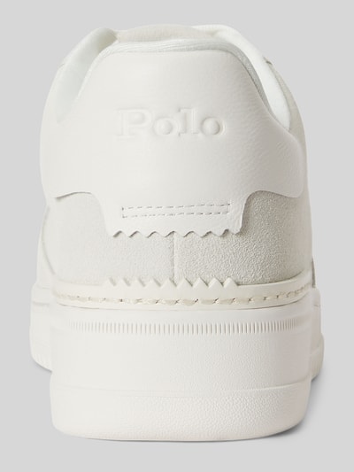 Polo Ralph Lauren Sneakers low van rundleer met logo-opschrift Offwhite - 4