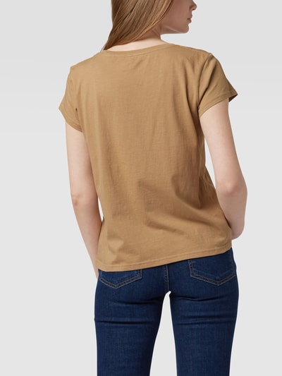 Gant T-Shirt mit Label-Stitching Beige 5