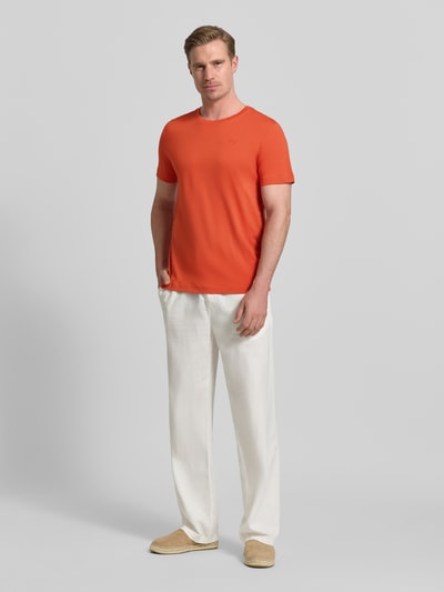 Tom Tailor Regular Fit T-Shirt aus reiner Baumwolle Orange 1