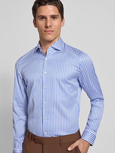 Jake*s Super slim fit zakelijk overhemd met haaikraag Koningsblauw - 3