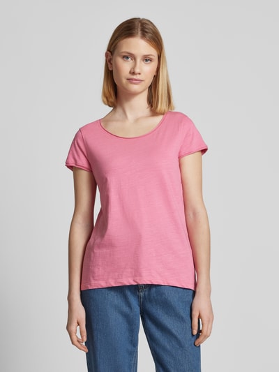 Tom Tailor Regular fit T-shirt van puur katoen Felroze - 4