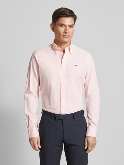 Tommy Hilfiger Tailored Business-Hemd mit Label-Stitching Rosa 4