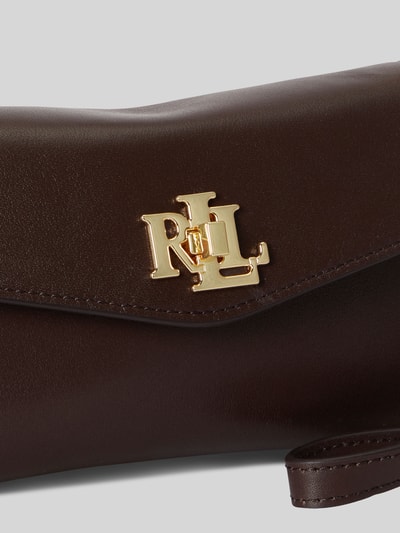 Lauren Ralph Lauren Schoudertas van echt leer met afneembare draagketting Donkerbruin - 7