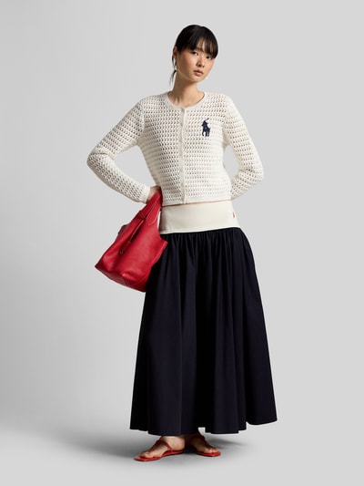 Polo Ralph Lauren Cropped Strickjacke aus reiner Baumwolle Weiss 1