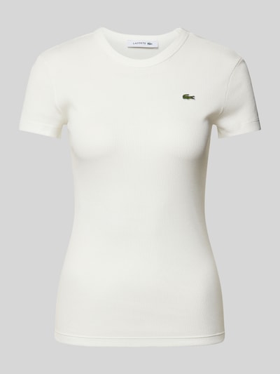 Lacoste Sport T-shirt o kroju slim fit z naszywką z logo Złamany biały 2