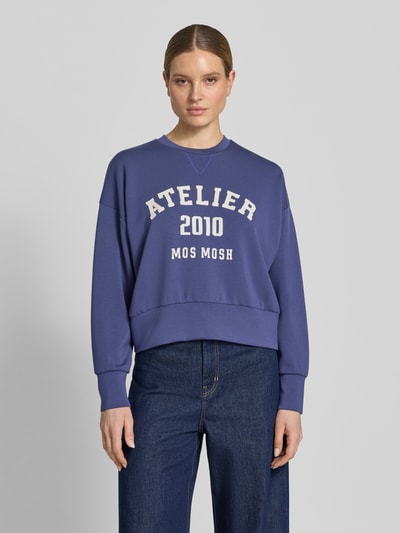 MOS MOSH Relaxed Fit Sweatshirt aus Viskose-Mix Modell 'Nima' Bleu 4