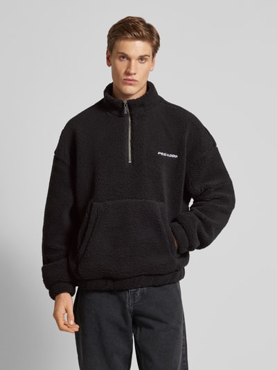 Pegador Oversized sweatshirt met labelstitching, model 'PUKA' Zwart - 4