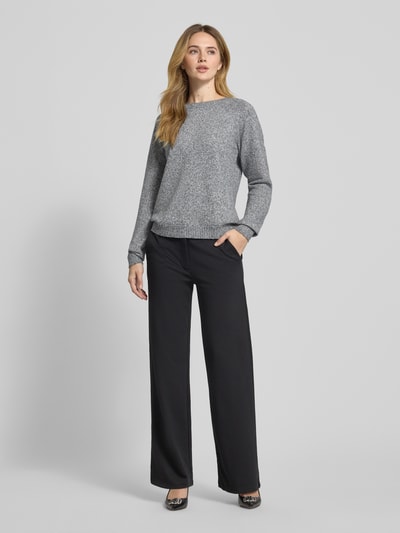 Vero Moda Regular fit gebreide pullover met ronde hals, model 'DOFFYSHINE' Antraciet - 1