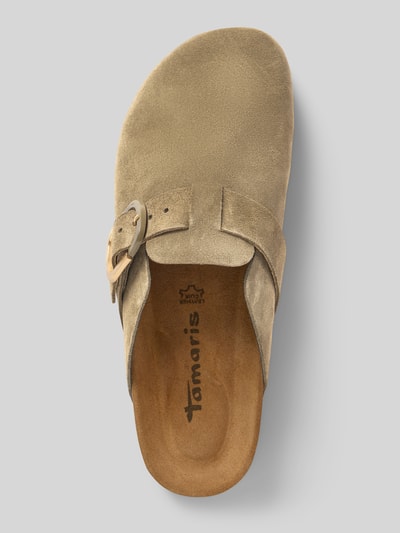 Tamaris Huisschoenen van leer in comfortmodel Olijfgroen - 3