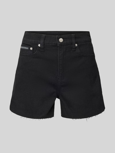 Calvin Klein Jeans Mom Fit Jeansshorts mit ausgefranstem Saum Black 2