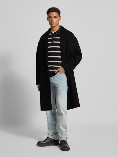 SELECTED HOMME Regular fit lange wollen jas met reverskraag, model 'MILO' Zwart - 1