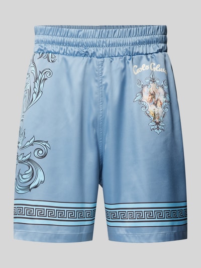 CARLO COLUCCI Regular Fit Shorts mit Motiv- und Label-Print Hellgrau 2