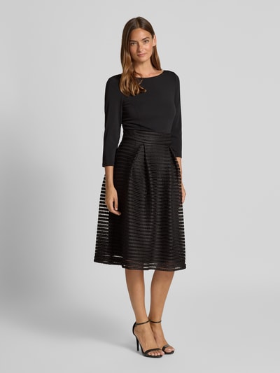 Christian Berg Cocktail Knielanges Cocktailkleid im 2-in-1-Look Black 1