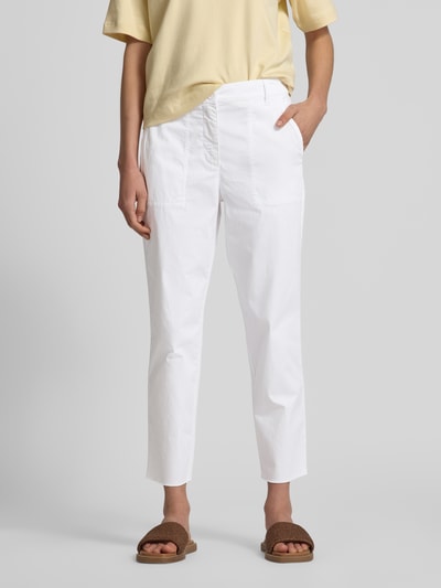 Marc Cain Feminine fit broek met verkorte pasvorm en steekzakken Wit - 4