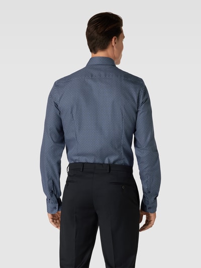Jake*s Slim Fit Business-Hemd mit feinem Allover-Muster Marine 5