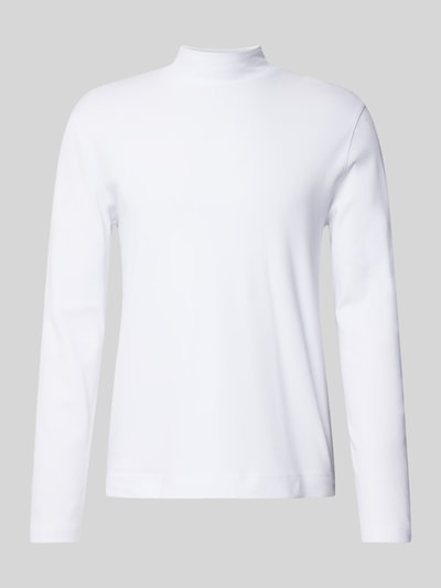 Christian Berg Men Longsleeve mit geripptem Stehkragen Weiss 2