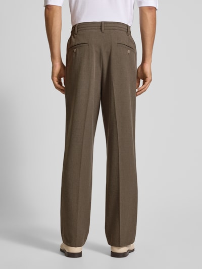 MCNEAL Wide Fit Stoffhose mit Bügelfalten Mittelbraun Mel 5