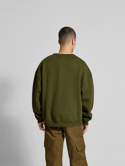 RHUDE Sweatshirt mit gerippten Abschlüssen Oliv 5