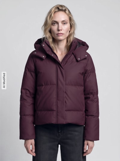 VERO MODA Steppjacke mit abnehmbarer Kapuze Dunkelrot 4