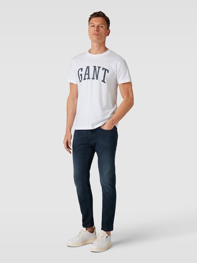 Gant T-Shirt mit Label-Print Weiss 1