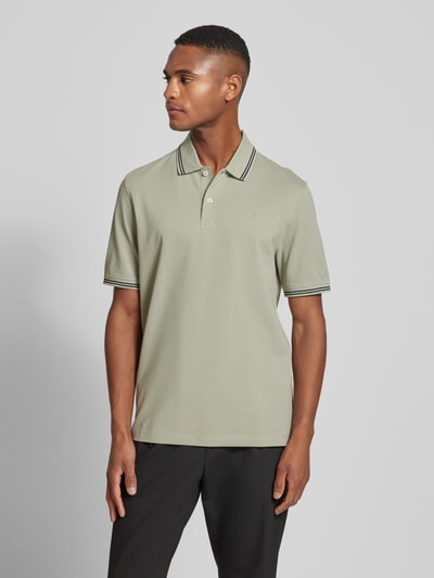 bugatti Regular fit poloshirt met labeldetail Mintgroen - 4