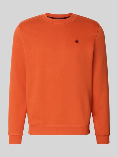 Produktfoto, Sweatshirt aus Baumwoll-Mix von MCNEAL in Orange mit rundem Halsausschnitt, lockerer Passform und Label-Stitching.